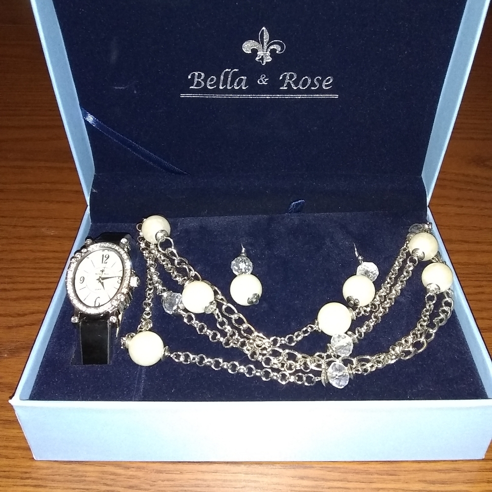 Bella and Rose 3 piece jewelry set, never  worn